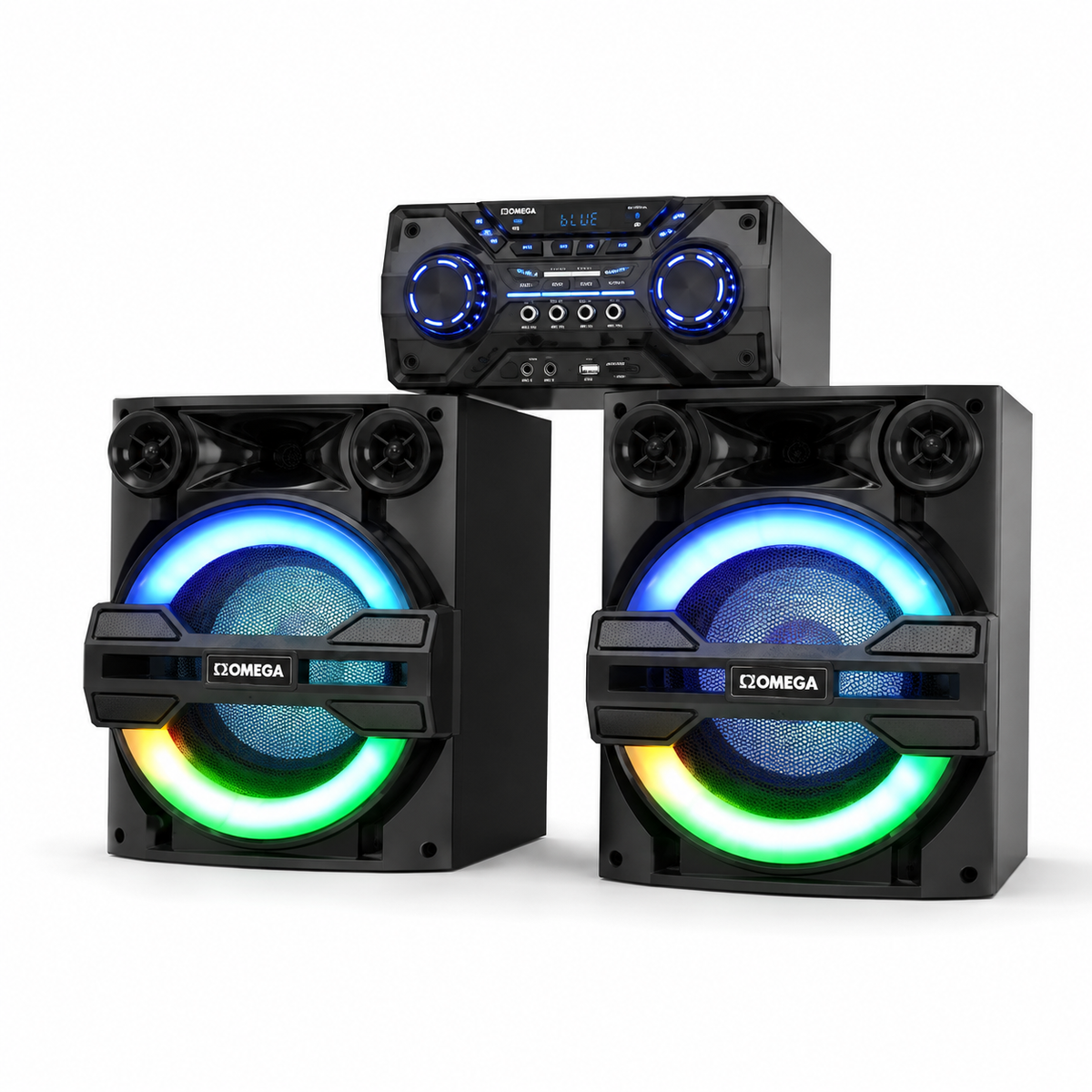 Omega DVD-5133 Micro Hi-Fi System Black Compact CD DVD Player Stereo Speakers