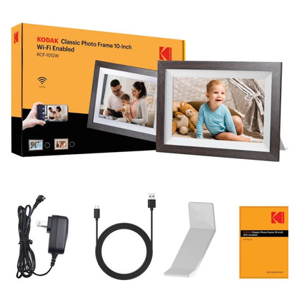 Kodak 10" Wi-Fi Digital Picture Frame, Solid Wood Tone Frame Chocolate RCF-1012W