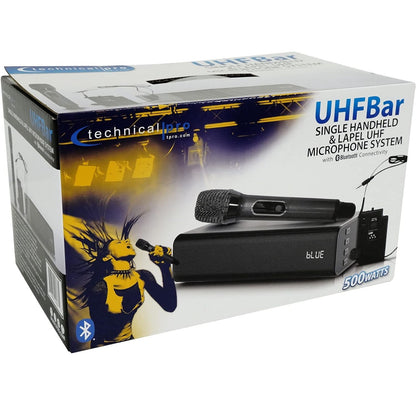 Technical Pro UHFBAR Rechargeable Sound Bar PA System+UHF Microphones+Bluetooth