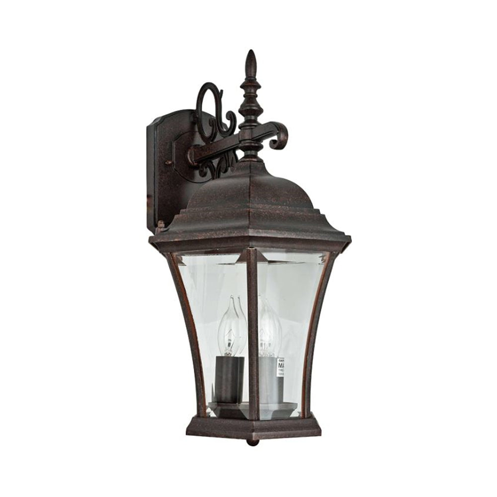 Sunset Lighting 3-light Outdoor Wall Sconce w/ Clear Beveled Glass, Rubbed Bronze Finish - F7858-62