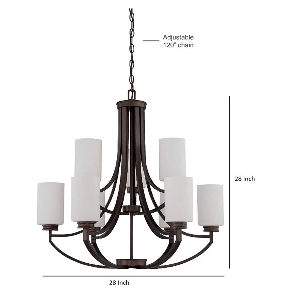 Sunset Lighting F18009-64 Sunset Dalton Modern Farmhouse Chandelier 9-Light Bronze