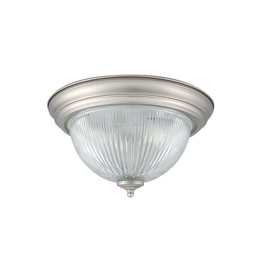 Sunset Lighting F7508-53 3-Light 15" Convertible Flush Mount, Satin Nickel Finish Clear Prismatic Glass