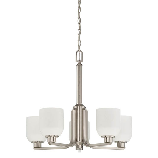 Luminance 5-Light Chandelier, Bright Satin Nickel - F19025-80