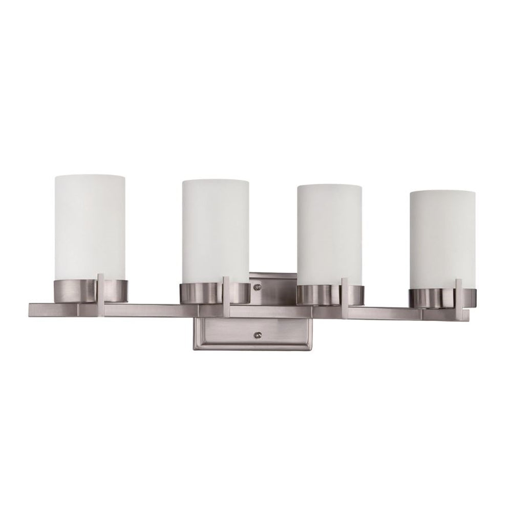 Sunset Lighting 4-Light Vanity Fixture Contemporary Satin Nickel Finish - F2864-80