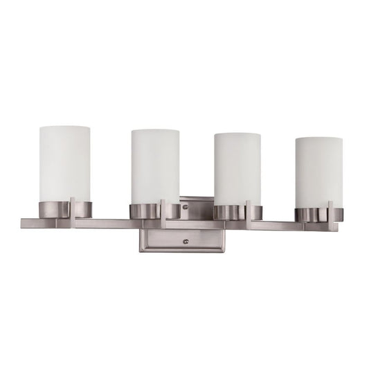 Sunset Lighting 4-Light Vanity Fixture Contemporary Satin Nickel Finish - F2864-80