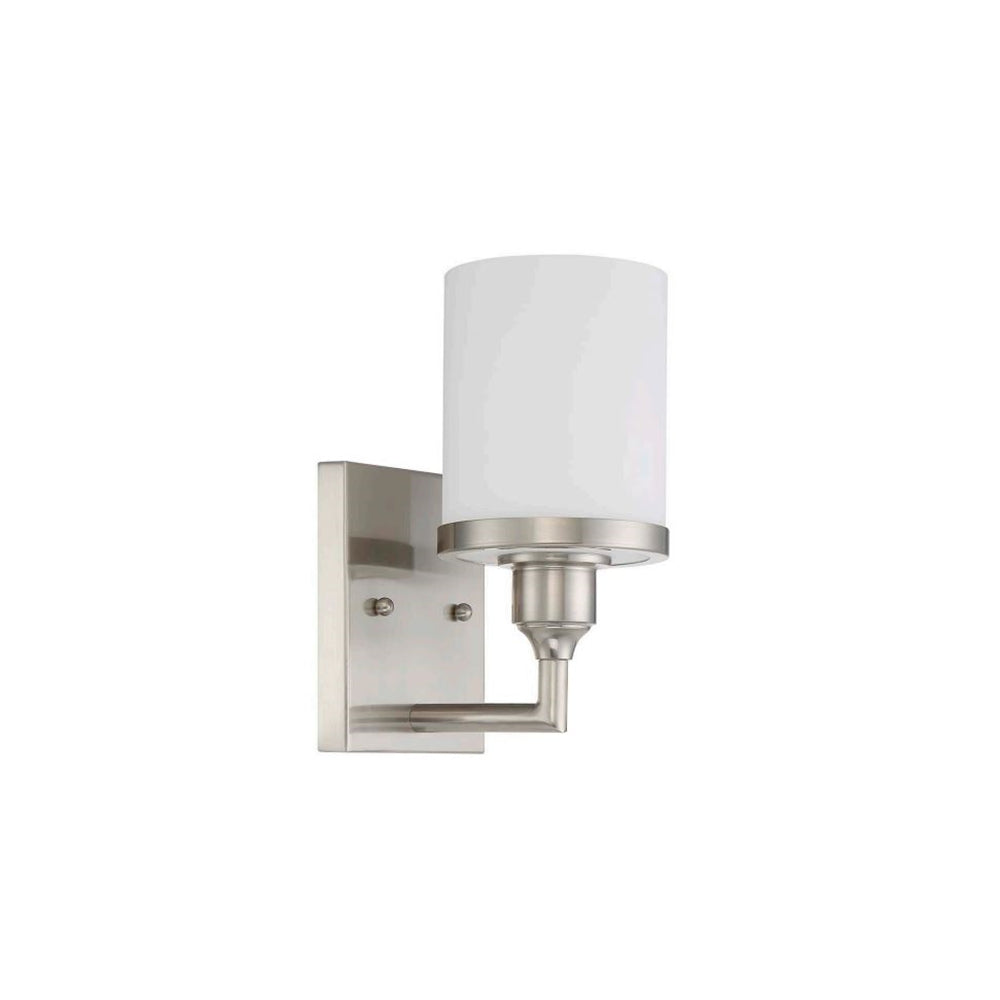 Sunset Lighting Payton 1-Light 100W Transitional Wall Sconce Bright Satin Nickel F21011-80