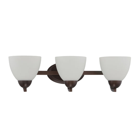 Sunset Lighting 3-Light Preston Wall Sconce 100W Provincial Bronze Opal Etched Glass F16093-64