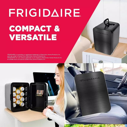 Frigidaire Portable 10L 15-can Mini Fridge Brushed Stainless Rugged Refrigerator, EFMIS183-SS
