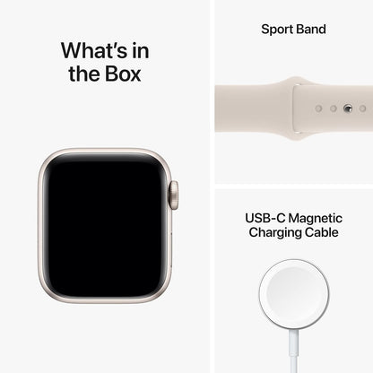 Apple Watch SE 2nd Gen (GPS) 40mm Aluminum Case Sport Band S/M Starlight MNT33LL/A