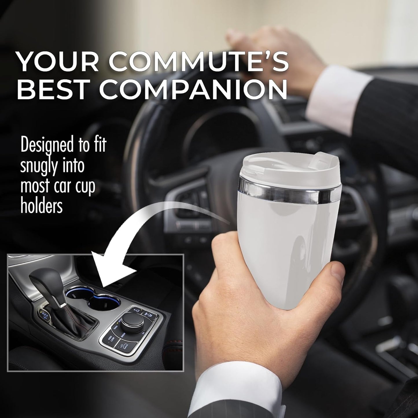 Frigidaire Stainless Steel Coffee Maker Single Cup With Insulted Travel Mug ECMK095 with 420ml Capacity White