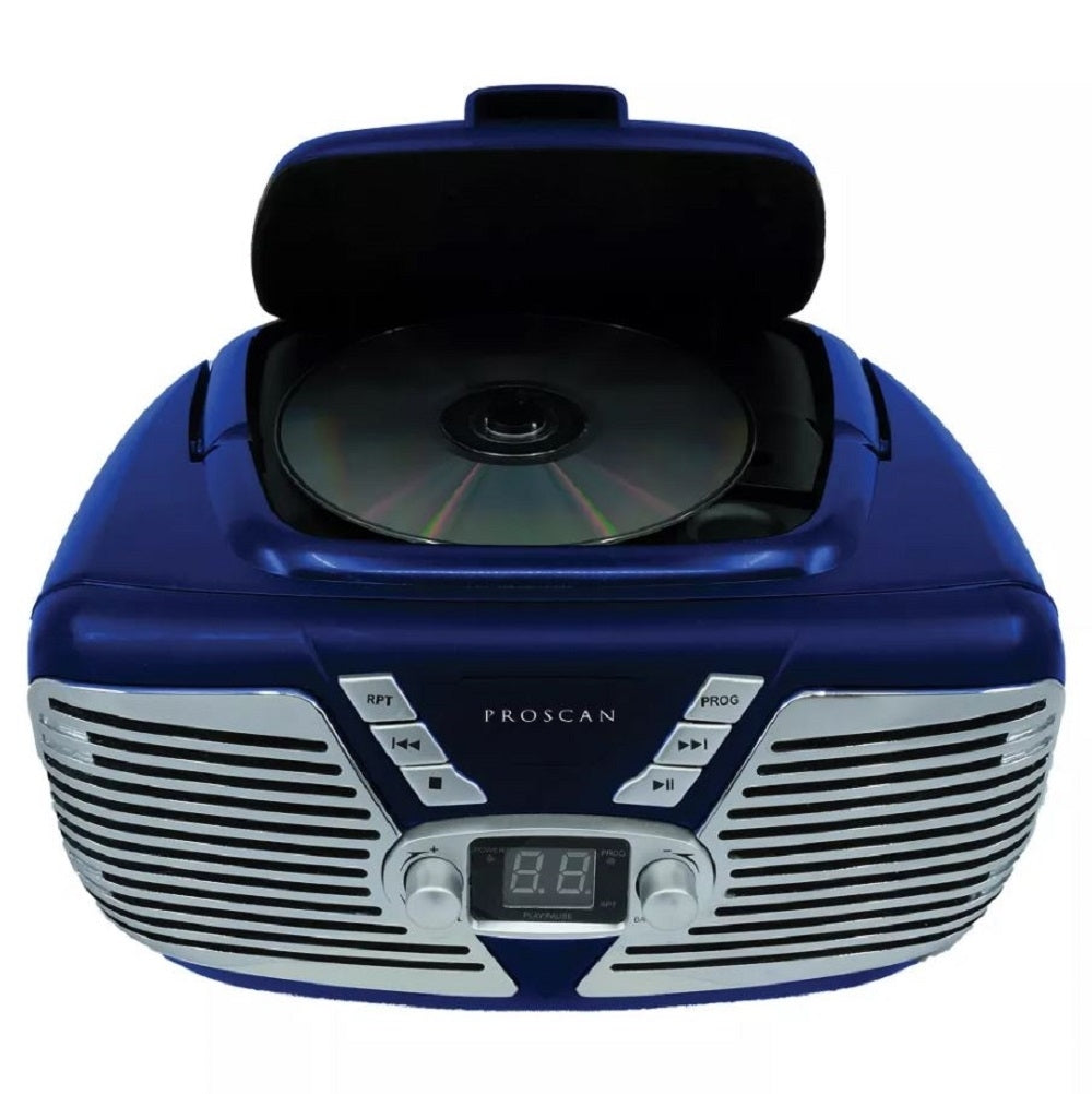 Proscan Retro-Style CD/Radio Boom Box, Blue PRCD211-BLUE_AMZ