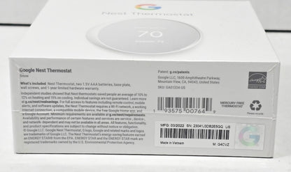 Google Nest Thermostat GA01334-US w/ Bonus Trim Kit GZZN7