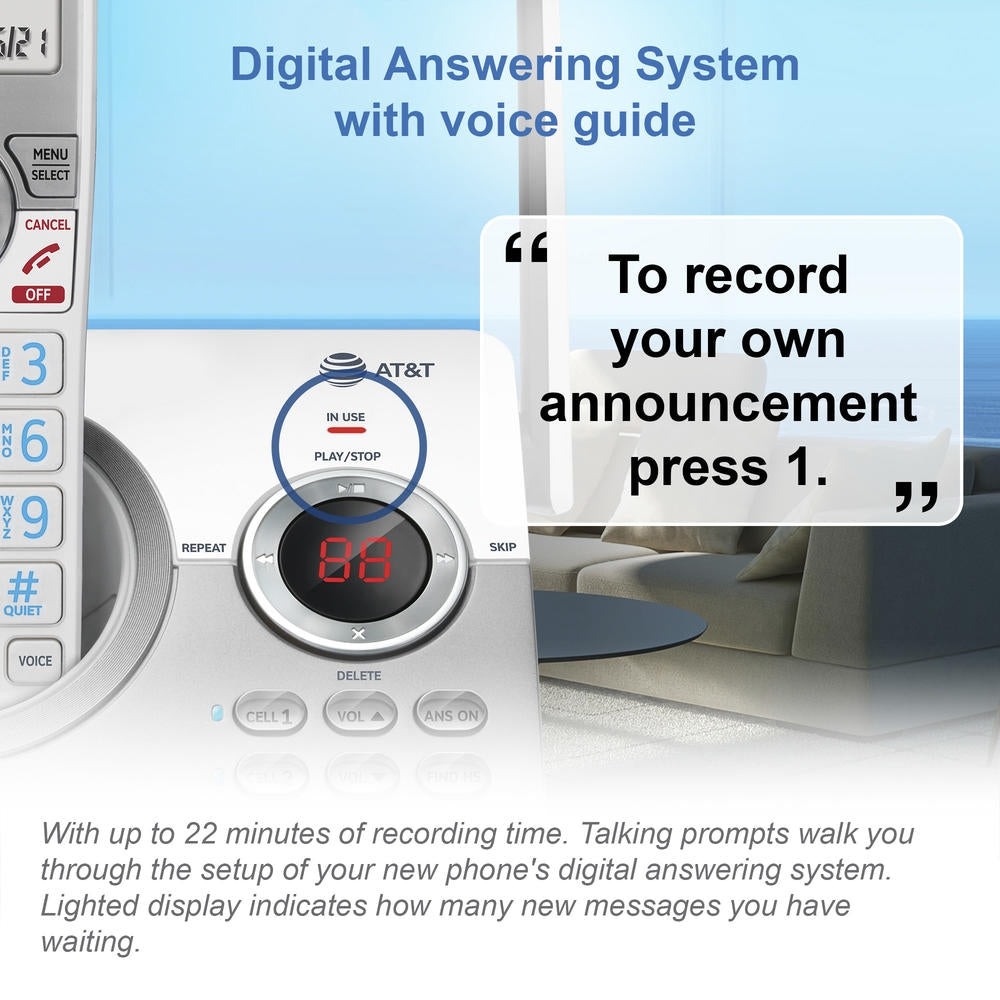 AT&T 3-Handset Answering System with Connect to Cell DL72350