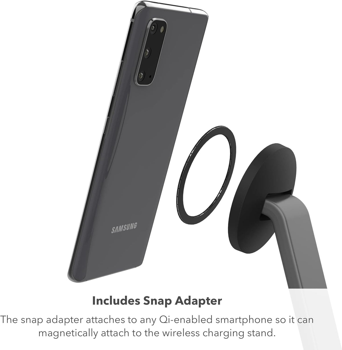 Mophie Snap+ 15W Wireless Charging Stand & Pad with MagSafe Compatibility Black