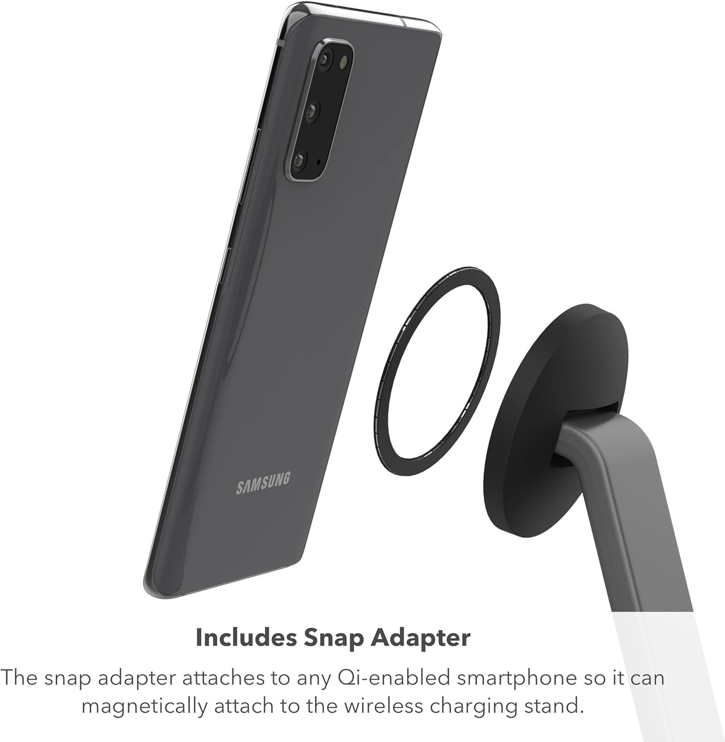 Mophie Snap+ 15W Wireless Charging Stand & Pad with MagSafe Compatibility Black