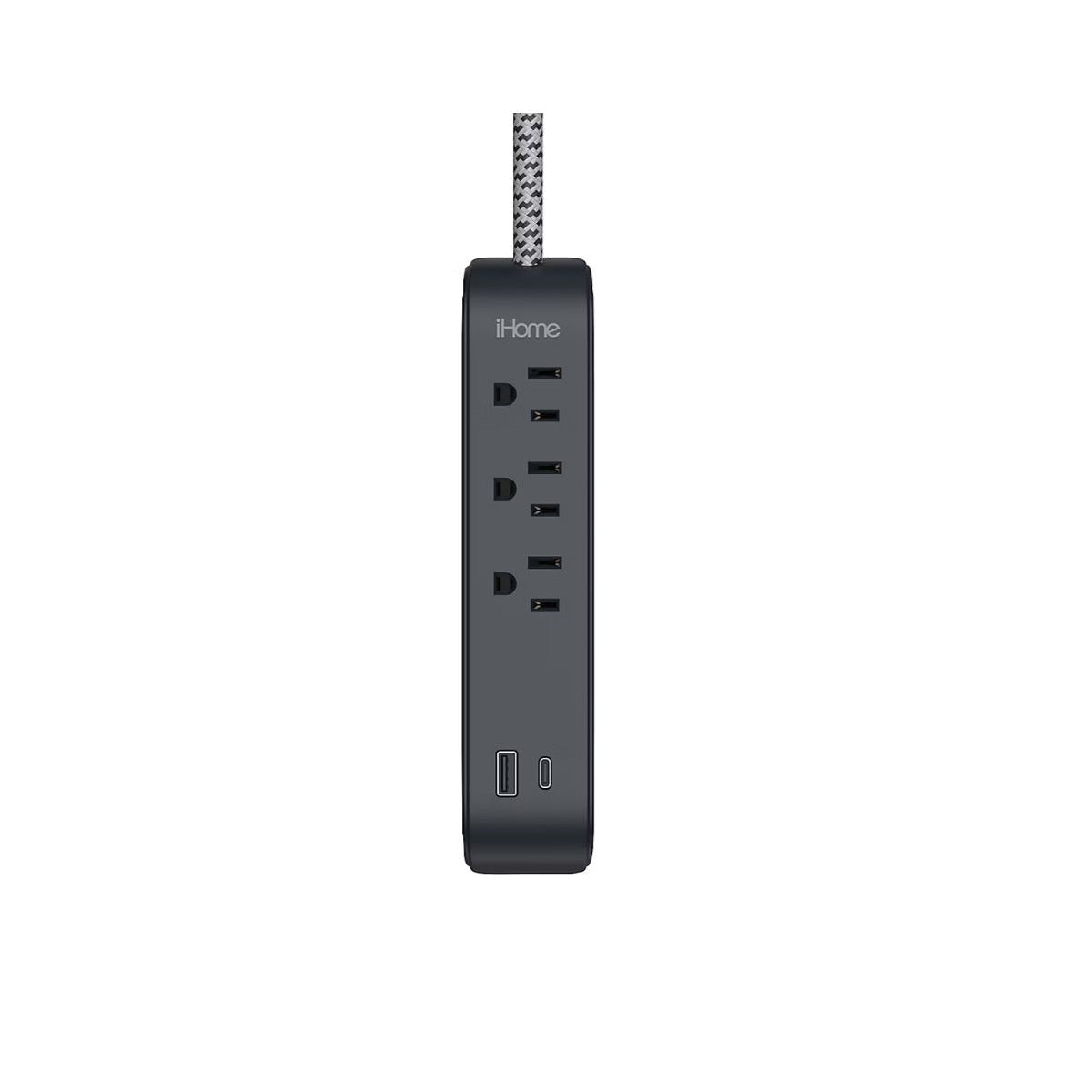 iHome Power Strip with USB and Cord Black, USB-A and USB-C charging ports - 2IHAC2268B0L2