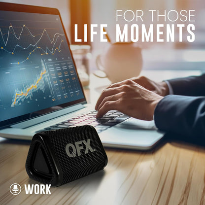 QFX BT-ZXO IPX-7 Rechargeable Waterproof Bluetooth Speaker Black