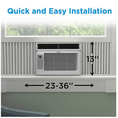 Midea 6,000 BTU Window Air Conditioner with ComfortSense Remote, Cools up to 250 sq. ft MAW06R1JWT-B