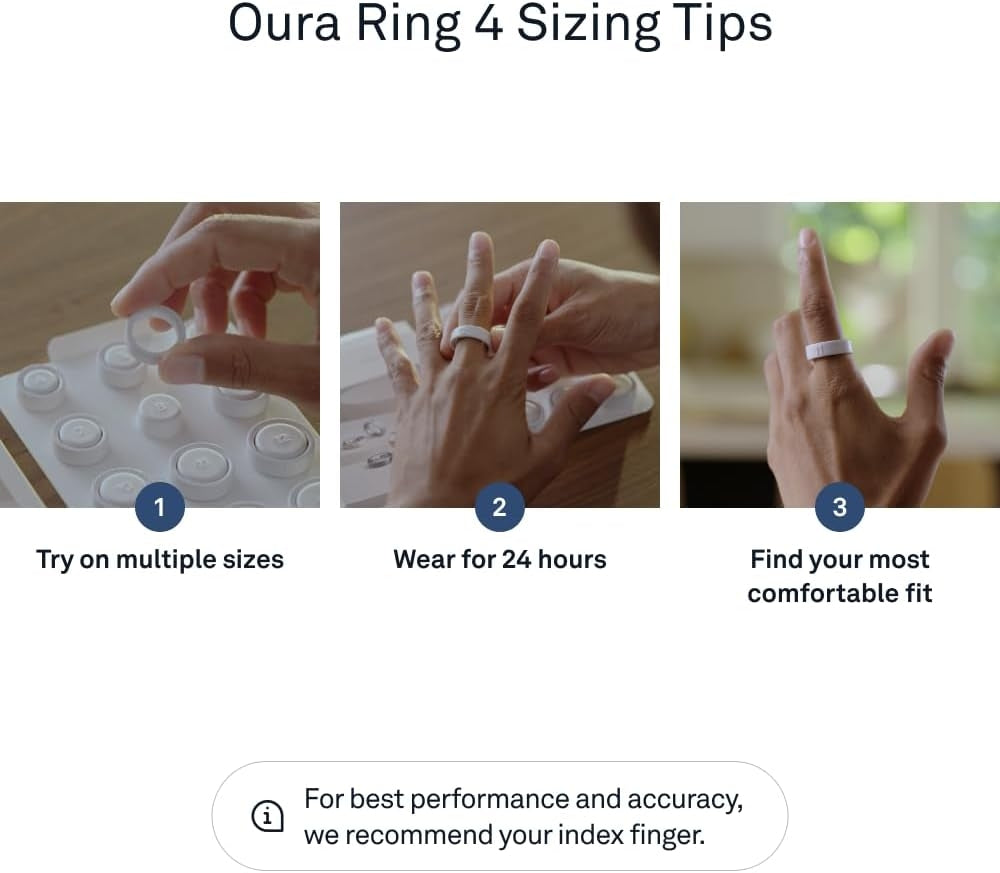 Oura - Ring 4 - Smart Ring - Size Before You Buy with OR4 Sizing Kit - Size 9 - Black JZ90-54144-09