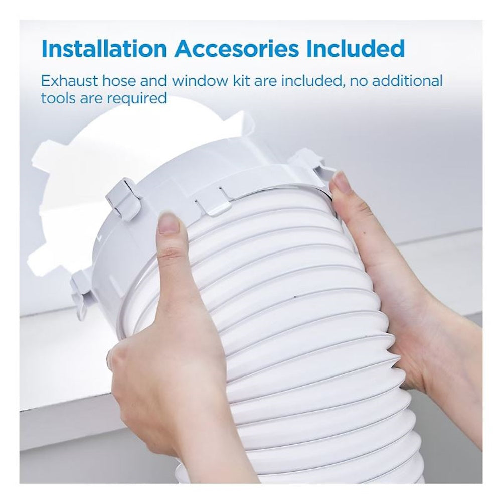 Midea 8,000 BTU DOE Smart Portable Air Conditioner, for spaces up to 350 sq. ft., 3-in1 Comfort: get cooling, dehumidification, & fan modes MAP08S1JWT-B