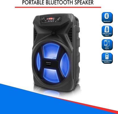 Technical Pro Rechargeable 8" Bluetooth LED Speaker with USB Card Inputs SPARK8