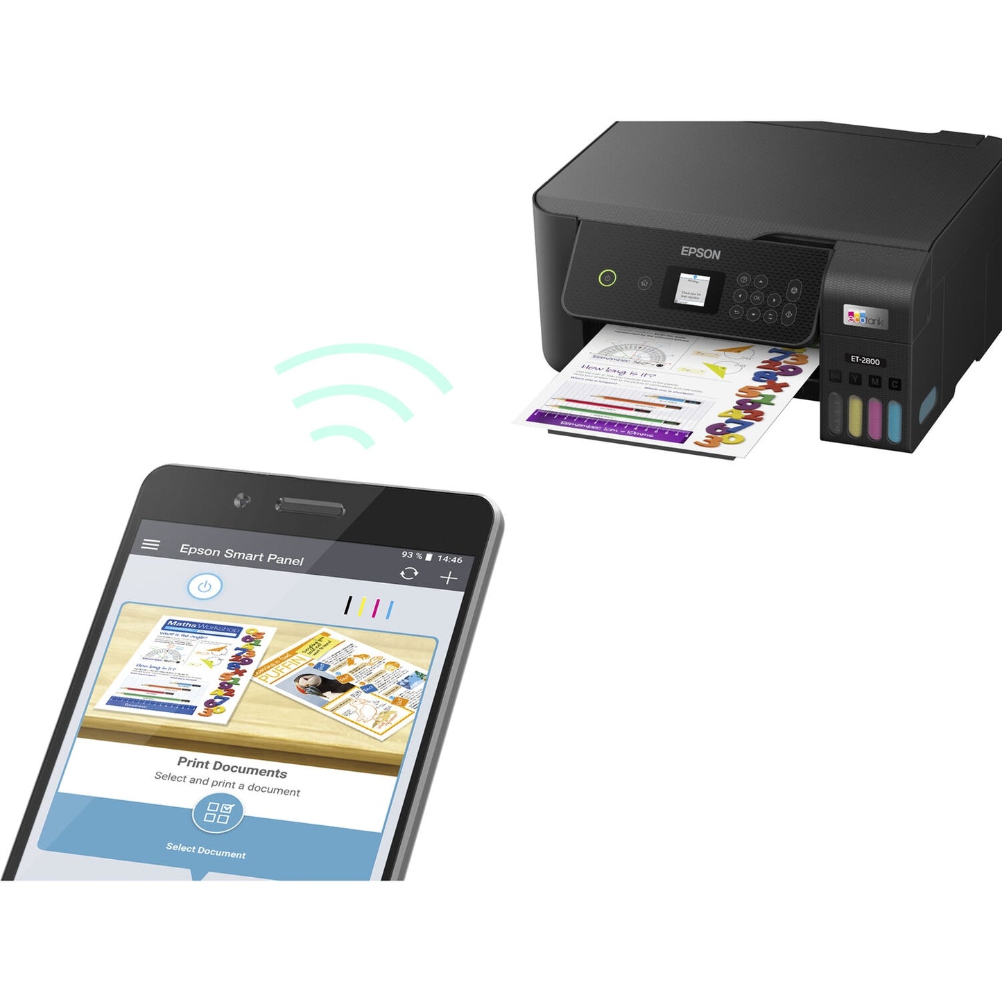 Epson EcoTank ET-2800 Wireless Color All-in-One Cartridge-Free Supertank Printer Black C11CJ66201
