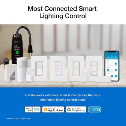 Diva Smart Dimmer Switch 3-Way Kit with Pico Paddle Remote, 150-Watt LED, White DVRF-PKG1D-WH