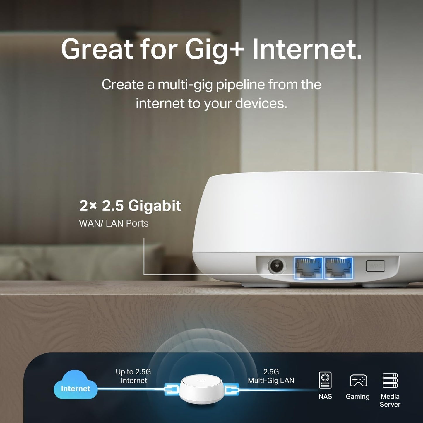 TP-Link Deco 7 BE23 Dual-Band BE3600 Wi-Fi 7 Mesh Wi-Fi Router 4-Stream 3.6 Gbps,160 Mhz