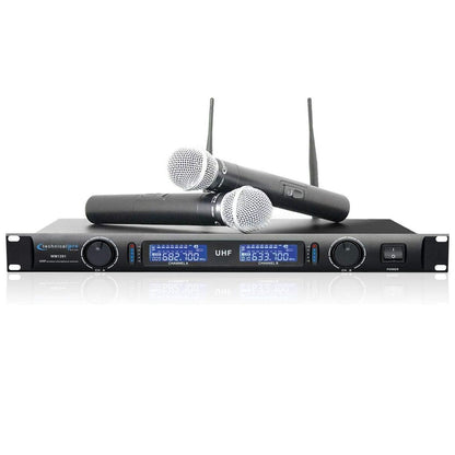 Technical Pro WM1201 Professional 2-Channel UHF Dual Wireless Microphone System