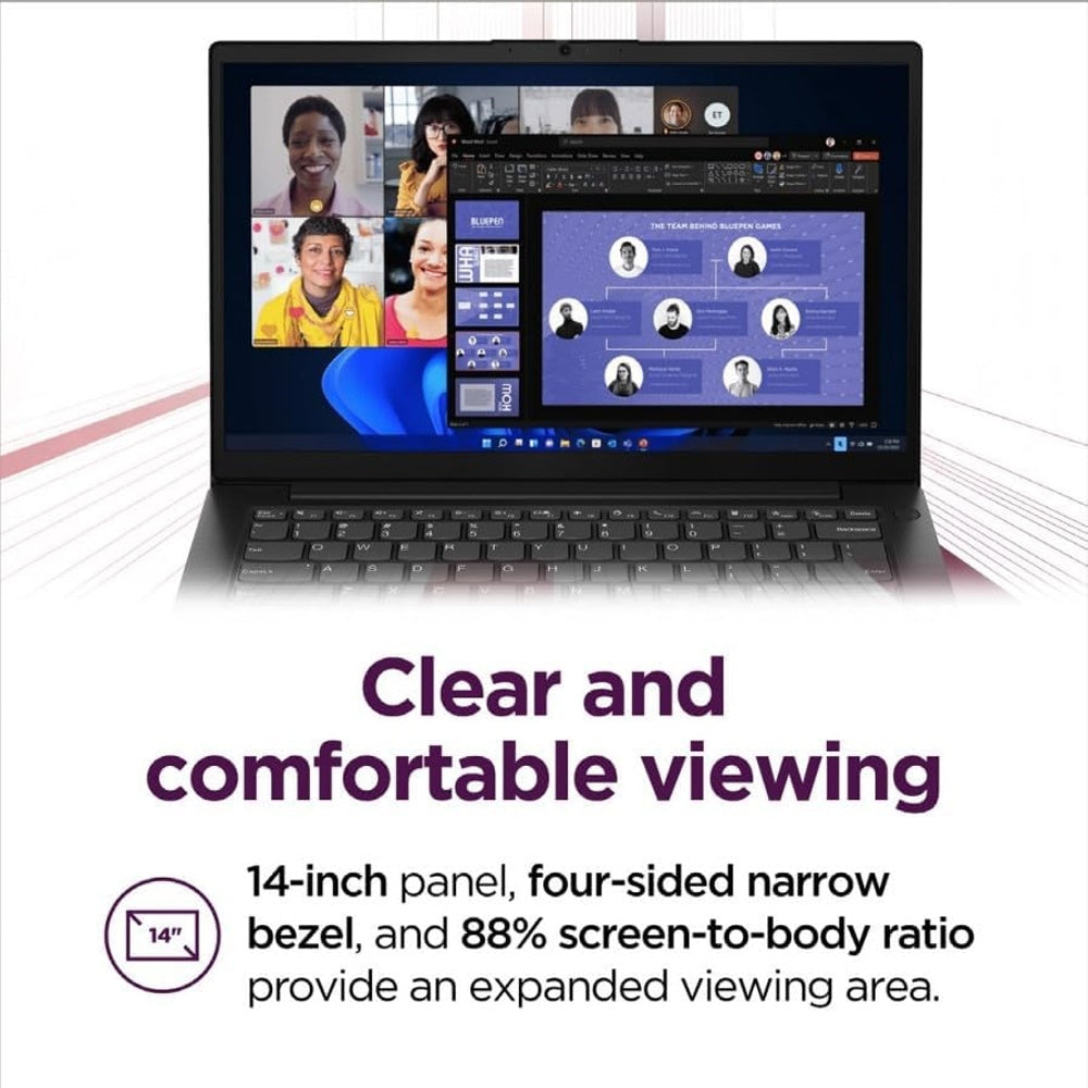 Lenovo V14 G5 Hybrid Work Laptop - 14" FHD Display - Core 7-240H - 16GB/ 512GB Storage Win 11 Home Black 83HDA06GUS