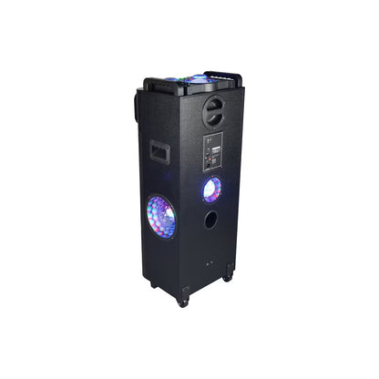 QFX Dual 12" Rechargeable Bluetooth Speaker System with Surround LED Party Lights & Graphic Display PBX-1260E