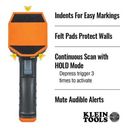 Klein Tools ESF150LL Laser Level Stud Finder, Bubble Level, Laser Class 3R; ≤5mW; 15-Foot in All Directions