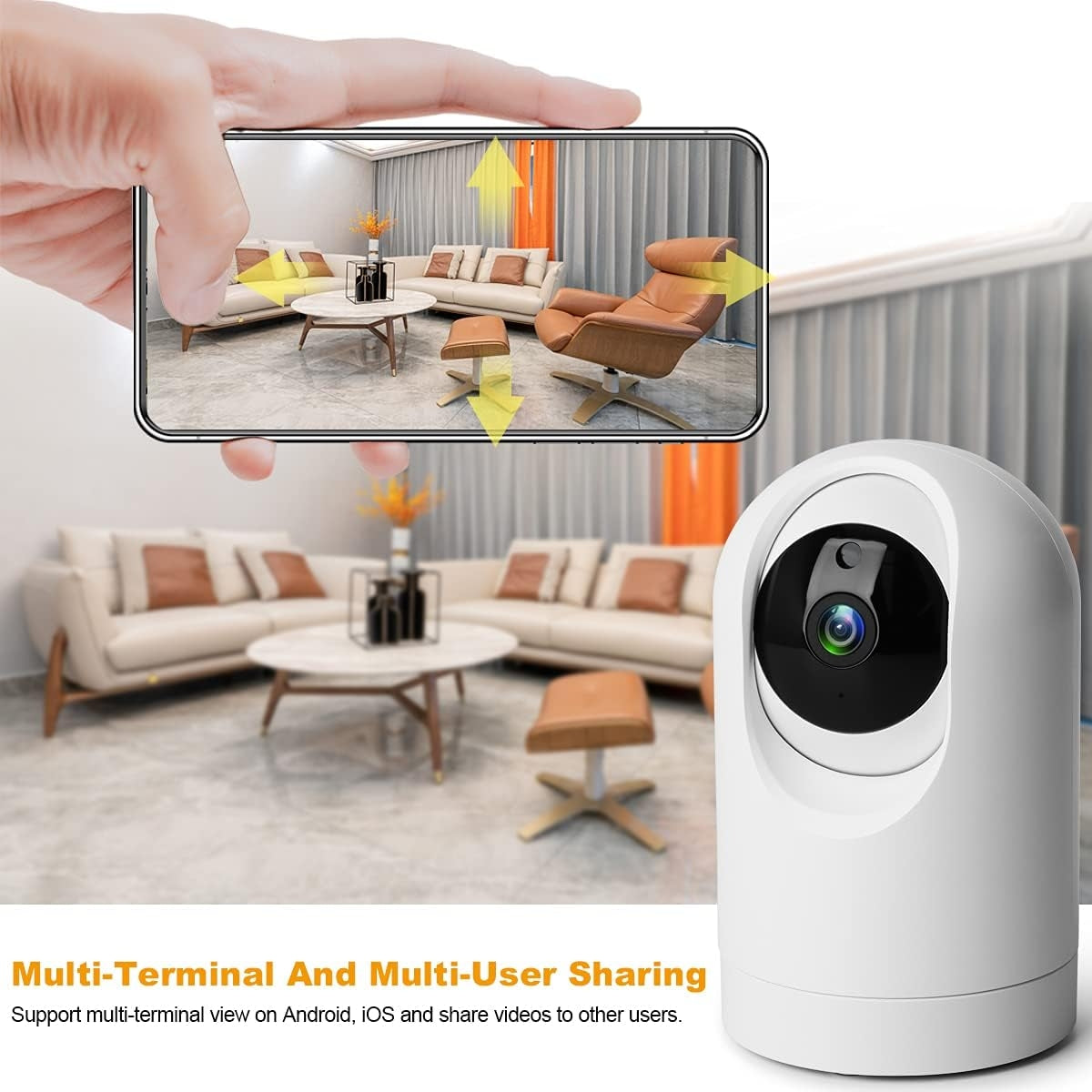 Konnek Stein Indoor Security Camera Wireless, 2K Smart Home IP Camera 2.4G/5G Dual-Band Wi-Fi Connection QC21S