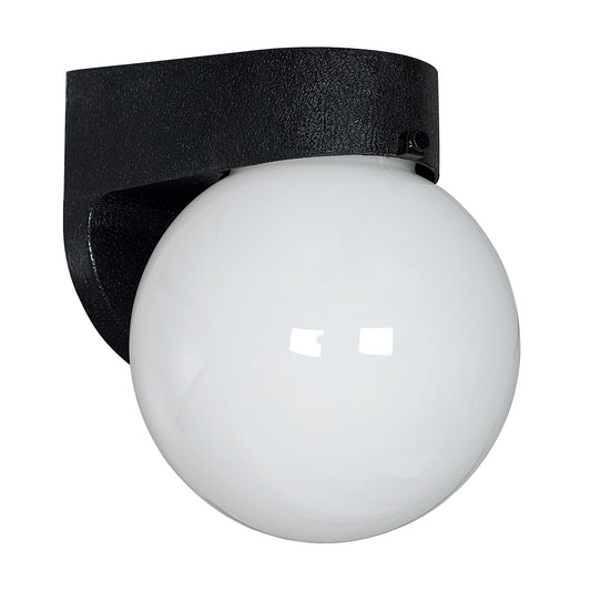 Sunset Lighting F4308-31 Outdoor Wall Sconce 7-1/4" w/ Opal Glass, Black Finish