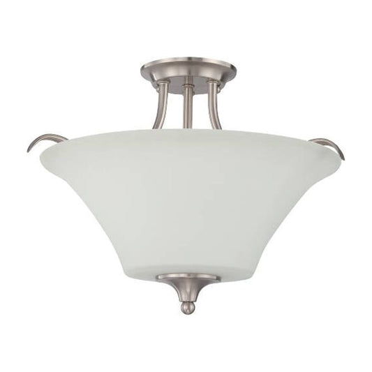 LUMINANCE Semi Flush Mount Darby 3-Lights 100W Bright Satin Nickel  F18046-80