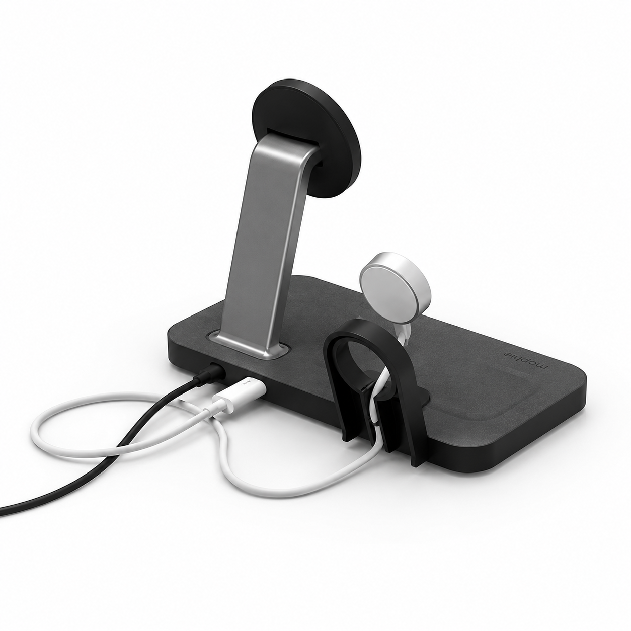 Mophie Snap+ 3-in-1 Charging Stand with Watch Adapters SNP-3N1-BYO Black