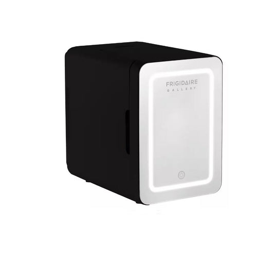 Frigidaire 12 in. 1 cu. ft. 9-Can 6-Liter Beauty Light Up Mini Refrigerator EFMIS209-BLACK includes 12v car adapter & 110v home power cord