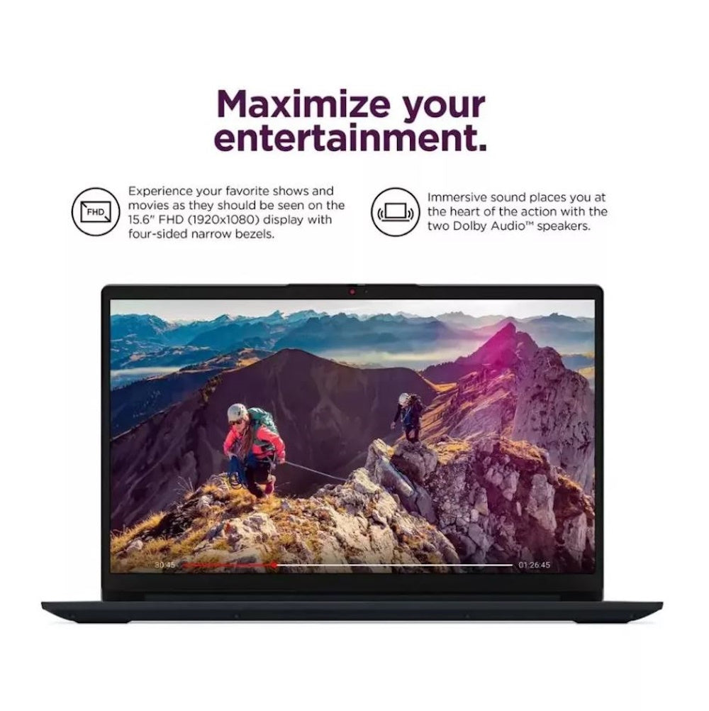 Lenovo IdeaPad 1 15.6" Full HD Laptop, AMD Ryzen 3 7320U, 4GB RAM, 128GB SSD, Win 11 Home in S Mode 82VG00R2US