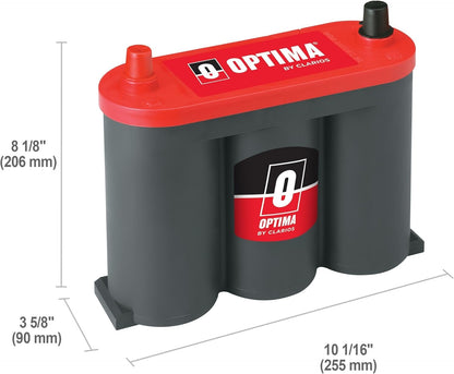 OPTIMA Batteries High Performance 6V REDTOP Sealed AGM 6V Battery | Car, Truck and SUV Starting Battery OPT8010-044