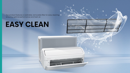 Hisense 8,000 BTU Smart Inverter Window Air Conditioner with Easy Install Bracket, Covers Up to 350 Sq Ft, Ultra-Slim Profile, 3 Fan Speeds