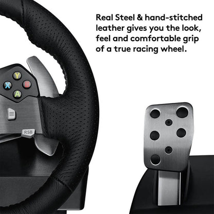 Logitech - G920 Driving Force Racing Wheel and Pedals for Xbox Series X|S, Xbox One, Windows & Mac - Black 941-000121