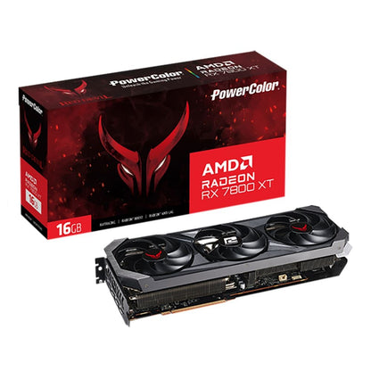 PowerColor AMD Radeon RX 7800 XT Red Devil RGB Overclocked Triple Fan 16GB GDDR6 PCIe 4.0 Graphics Card