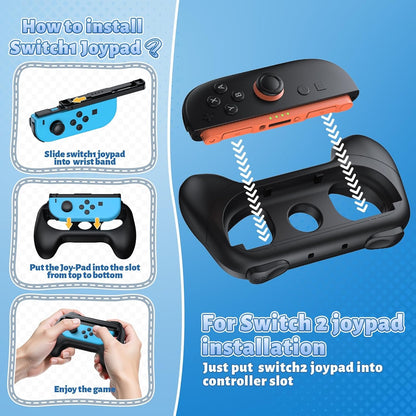 FASTSNAIL Switch Controller Grips for Nintendo Switch 2/1/OLED for Joy-Con