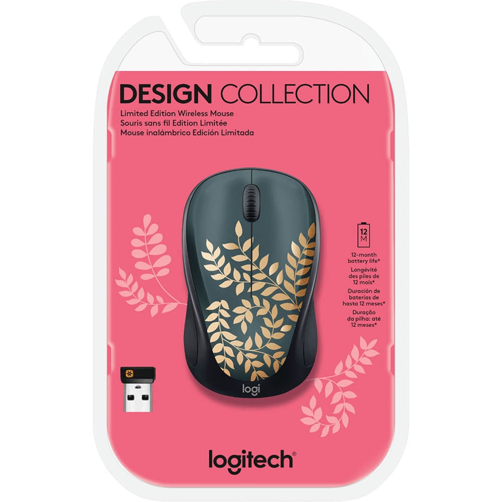 Logitech Design Collection Limited Edition Wireless Mouse Golden Garden 910-006117