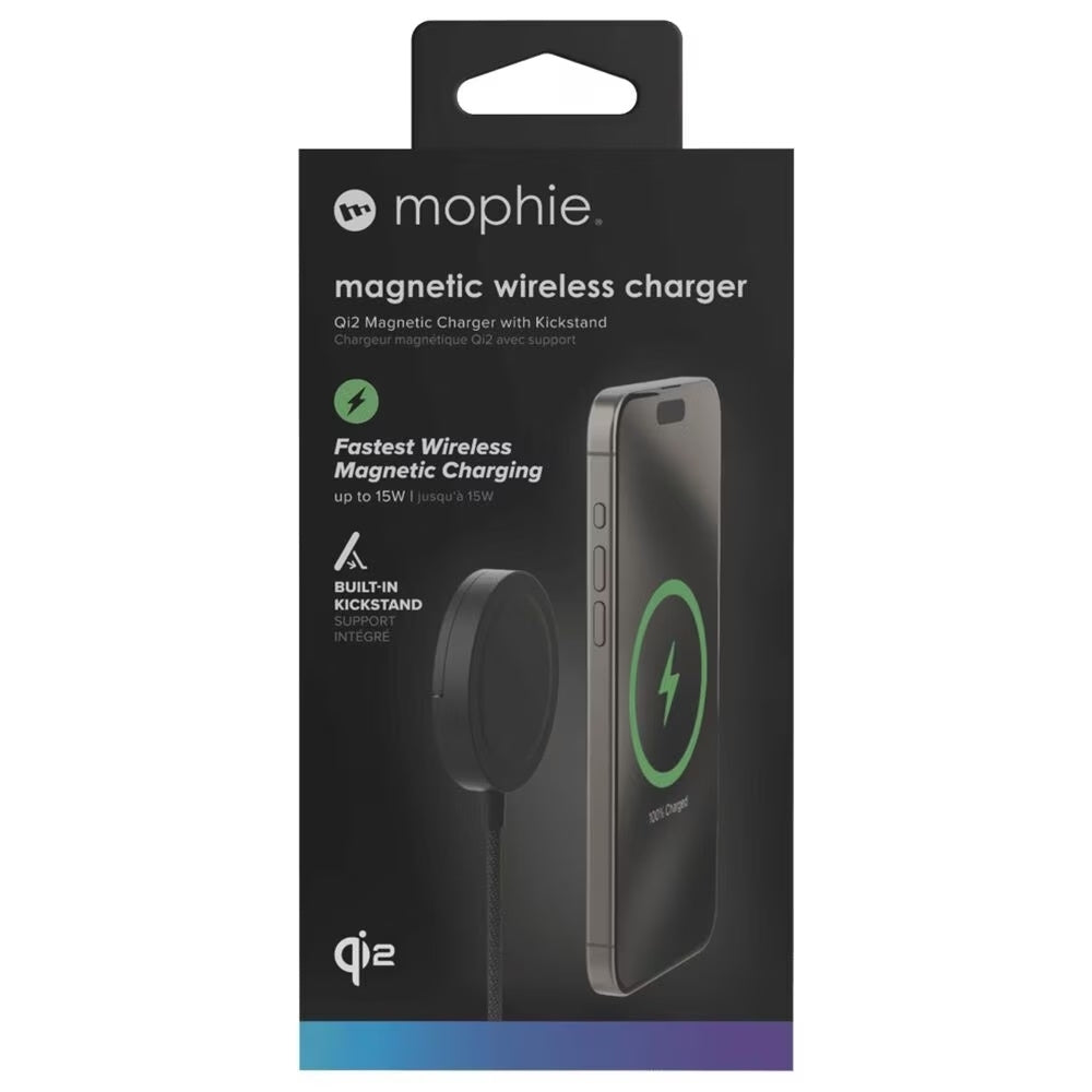 Mophie Qi2 Magnetic Wireless Charger with Kickstand, 15W Fast Charge
