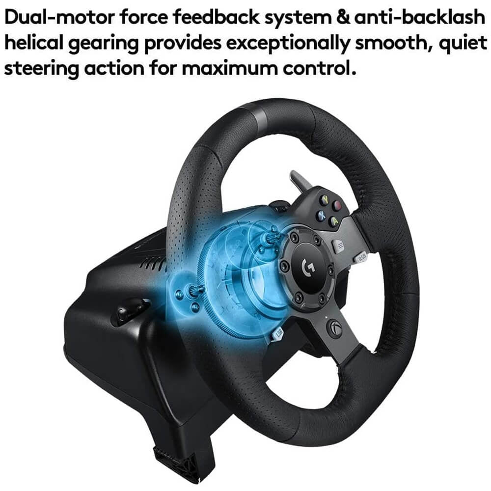 Logitech - G920 Driving Force Racing Wheel and Pedals for Xbox Series X|S, Xbox One, Windows & Mac - Black 941-000121