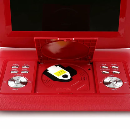 Trexonic 14.1 Inch Portable DVD with TV Tuner Player with Swivel TFT LCD Screen and USB,SD,AV,HDMI Inputs - Red