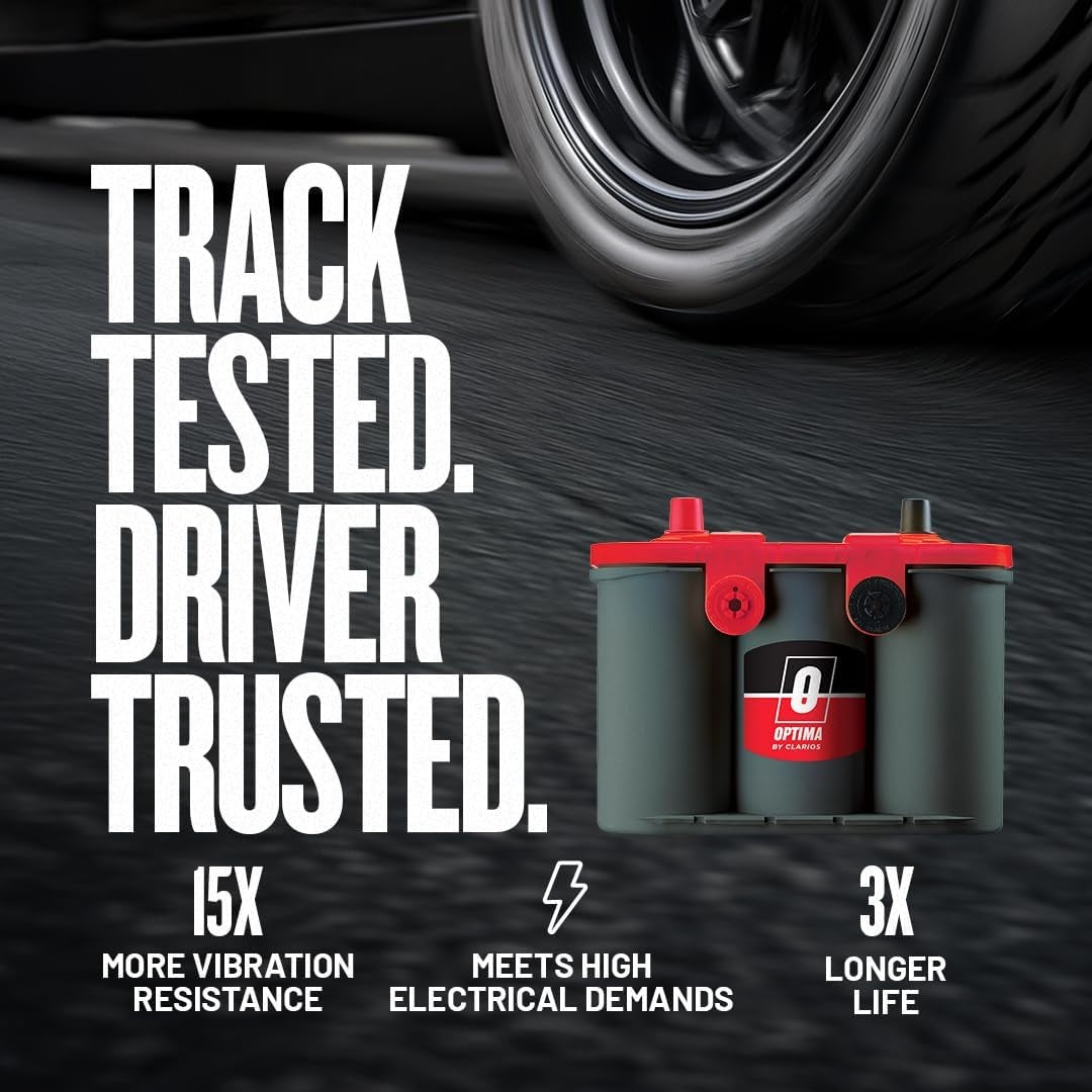OPTIMA Batteries High Performance 6V REDTOP Sealed AGM 6V Battery | Car, Truck and SUV Starting Battery OPT8010-044