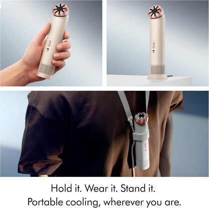 Dyson 3-in-1 HushJet Mini Bladeless Personal Fan, Up to 55mph Airflow, 5 Speeds + Boost Stone/Blush