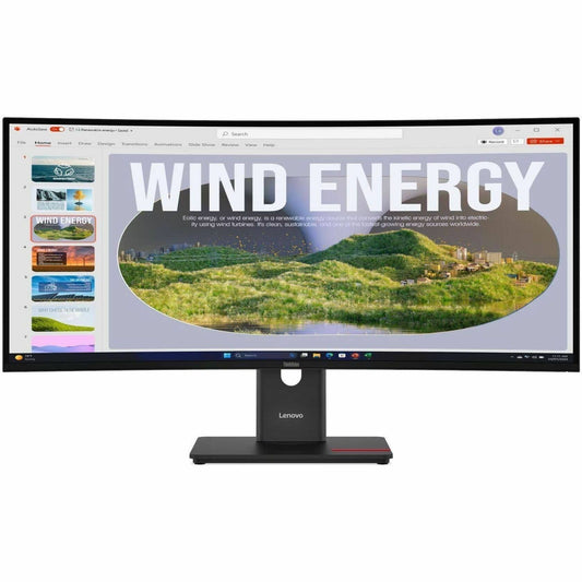 Lenovo - ThinkVision T34WD-40 34" 3440 x 1440 4ms Class UW-QHD Curved Screen LED Monitor 64AEGAR1UZ